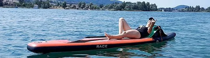 SUP Board mieten am Rhein, bei Schaffhausen ab CHF 60.-- 2 Race SUP Seat Relax