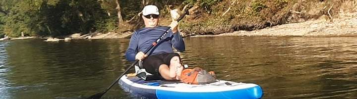 SUP Board mieten am Rhein, schnell & flexibel ab CHF 60.-- 1 SUP Board mieten mit Seat de Lux - Cross-Wind.ch