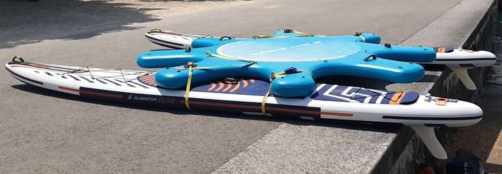 SUP Tour mit SUP Yoga auf dem Rhein 2 Yoga SUP Maran